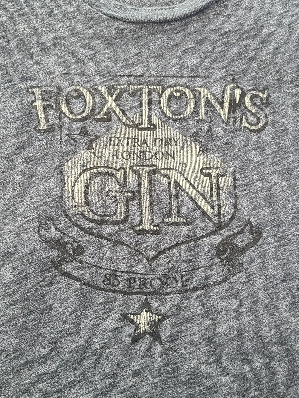J. Crew Mens Size XL Heather Charcoal Foxton’s London Gin Graphic T-Shirt